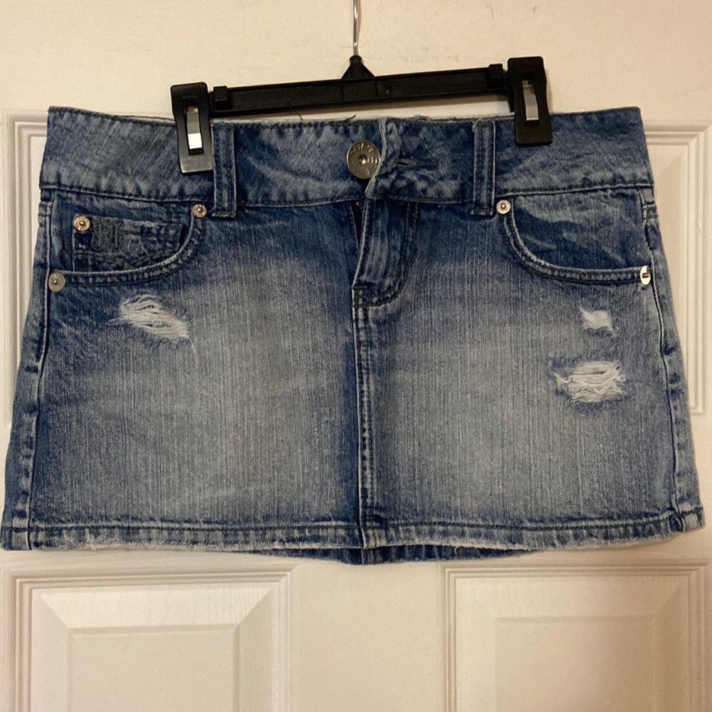 Jean mini skirt